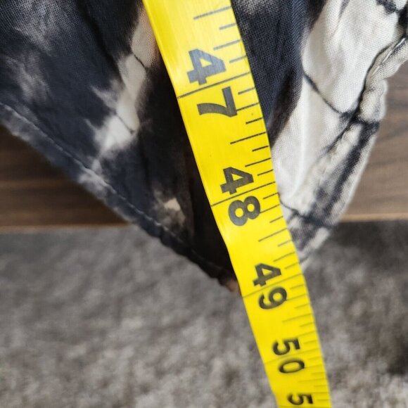 Boho Hippie Tie Dye Sharkbite Rayon Maxi Midi DRESS Size 8 Black Swim Coverup - Picture 6 of 13